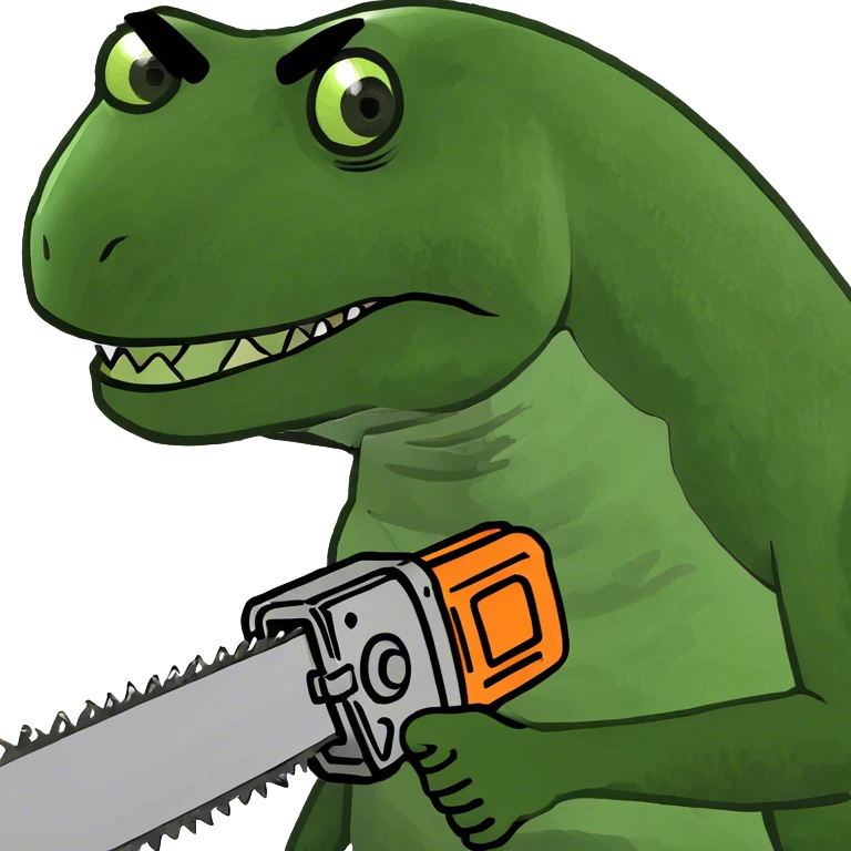 2 velociraptors with chainsaws emoji
