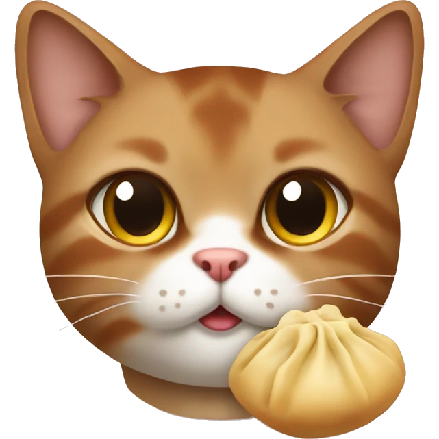 Ukrainian brown cat with dumpling emoji