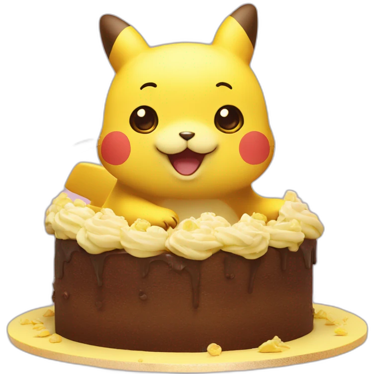 cute otter disguised as a pikachu in a cake of banana emoji