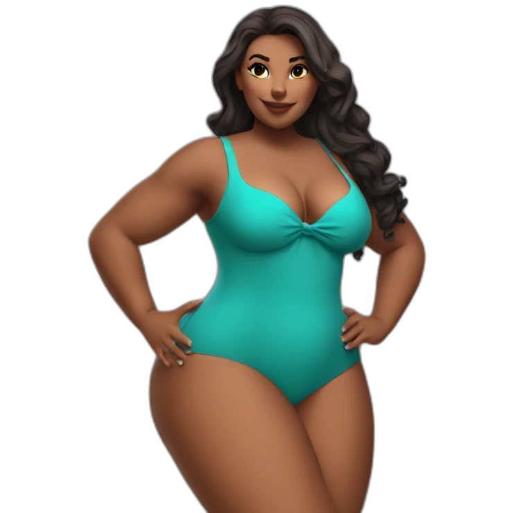 Slim-Thicc woman swimsuit posing (athletic build, perfect body, hourglass figure) emoji