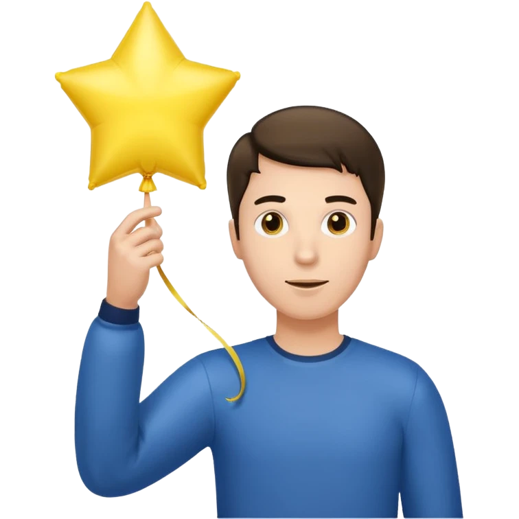 man holding star yellow balloon  emoji