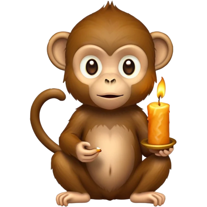 A monkey with a candle emoji