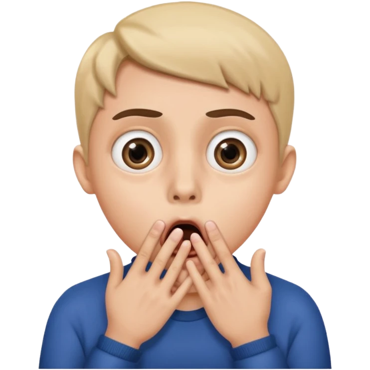 Shocked with hand over mouth with large eyes emoji