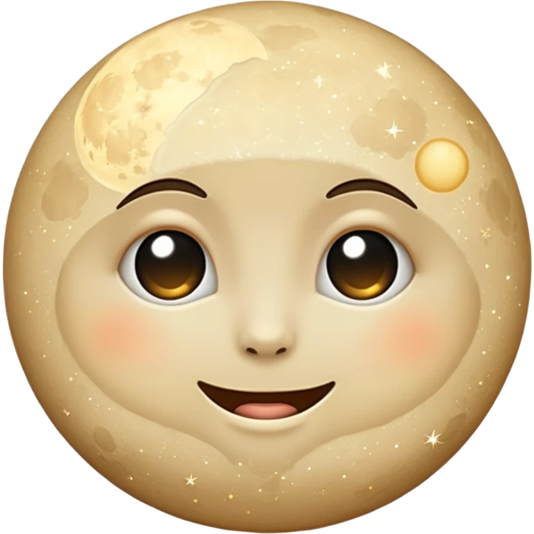 Beige moon sparkle emoji