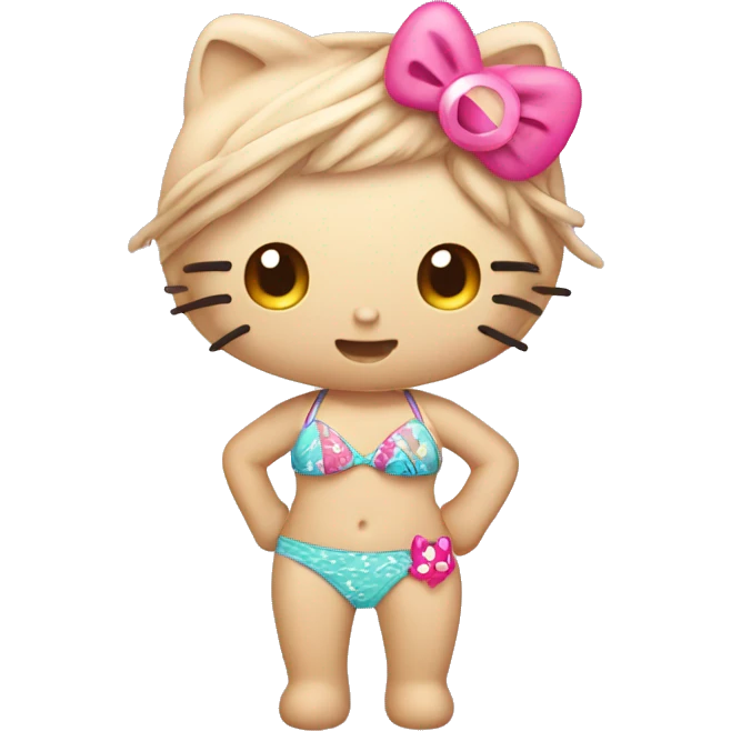 Hello kitty with a pretty bikini emoji