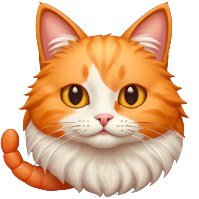 A un gato con cuerpo de gamba emoji
