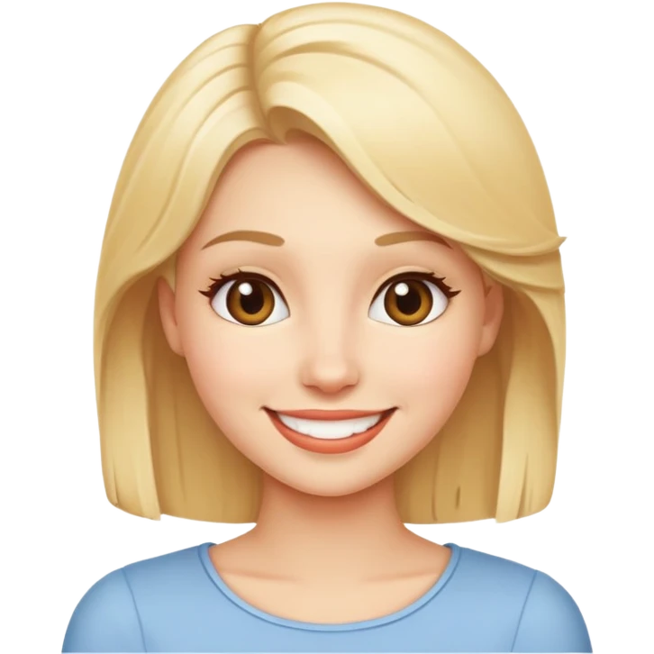 Sexy blonde cute smile emoji