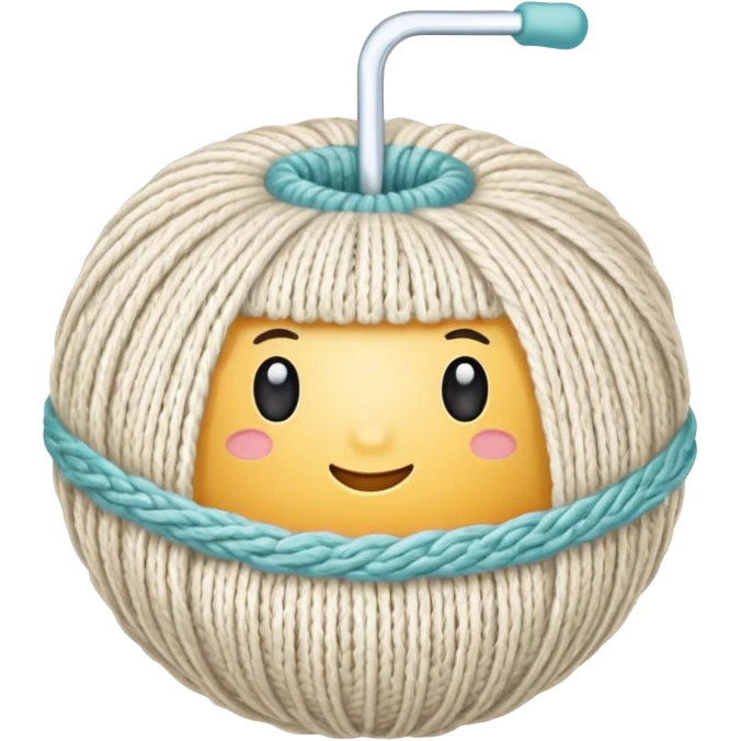 ball of knitting  milk colour without anything emoji
