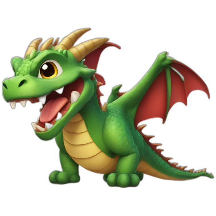 A dragon with a verry big smile emoji