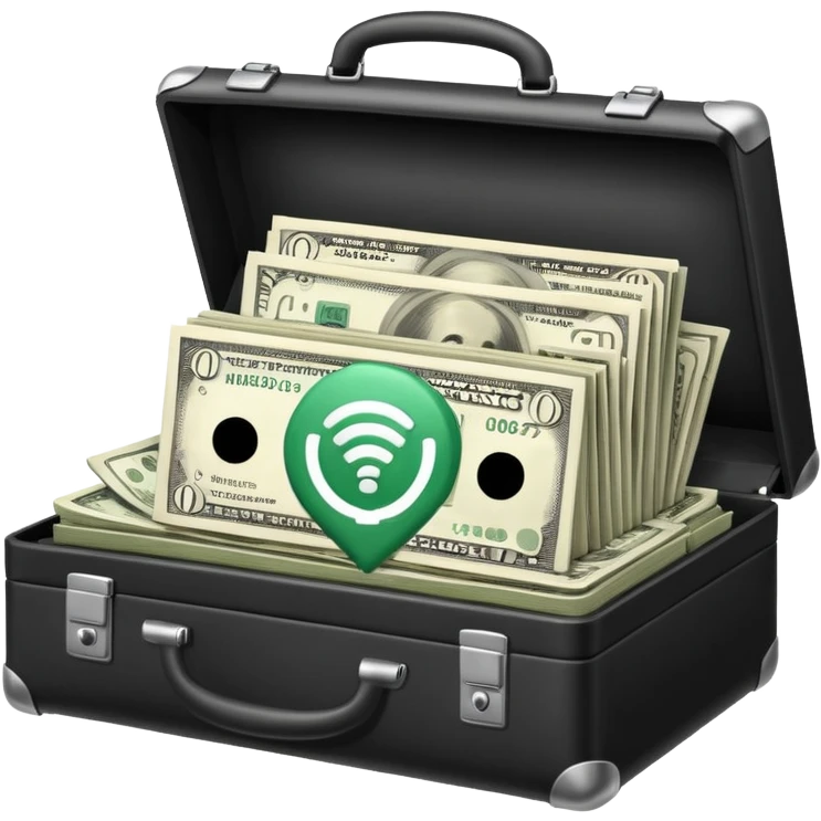 open wifi money filled briefcase emoji