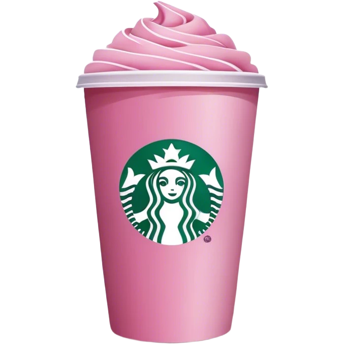 Pink Starbucks coffee emoji