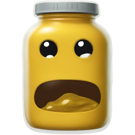 A jar of mustard with dead eyes  emoji
