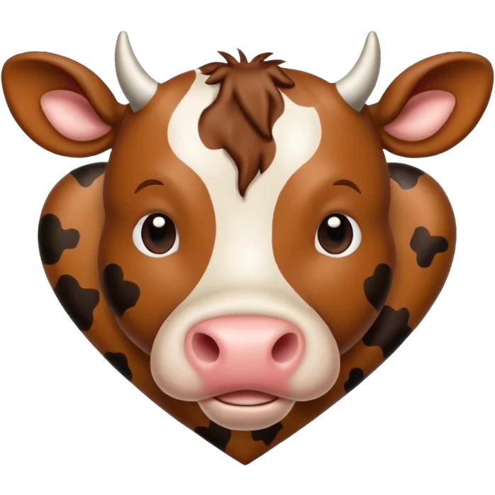 Brown cow print heart emoji