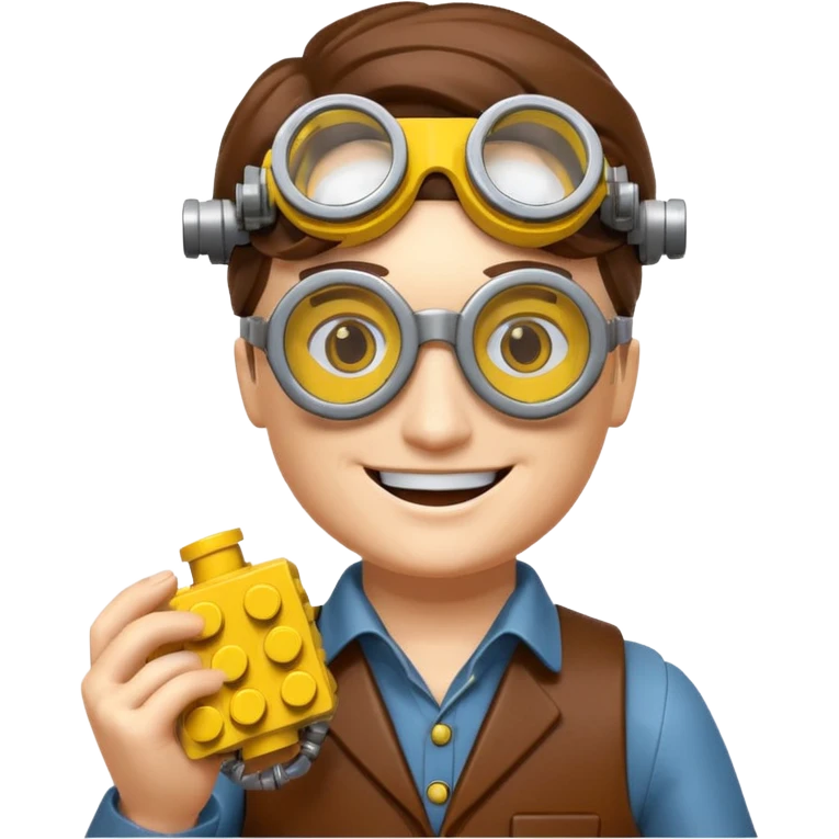 Steampunk Inventor yellow lego toy emoji