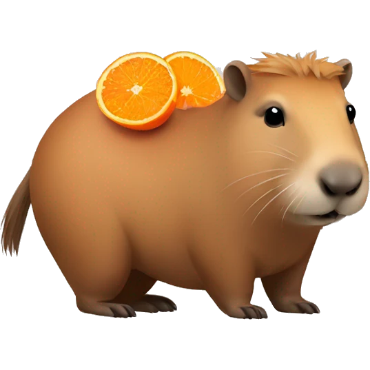 capybara with tangerine emoji