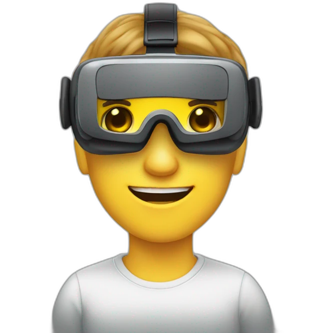 person with goal virtual reality goggles on iphone eyes emoji