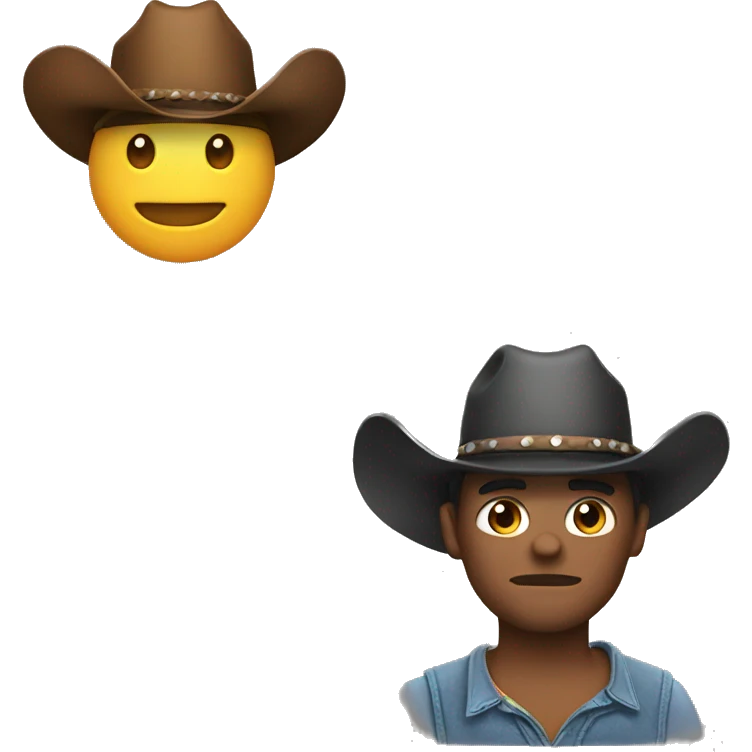 Eyeroll emoji with cowboy hat emoji