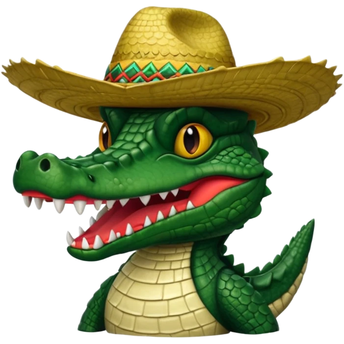 caiman con sombrero que no se ea infantil sino imponente emoji