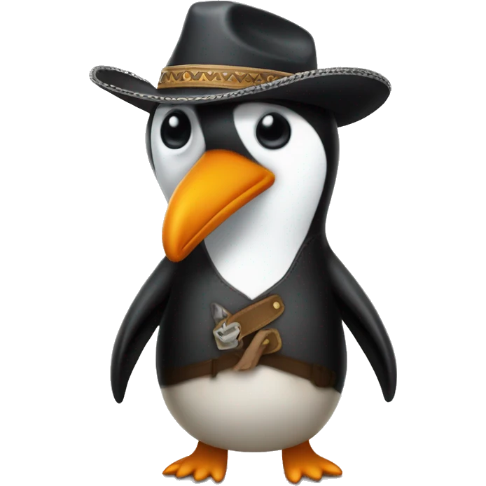 Pingüino con sombrero de vaquero  emoji
