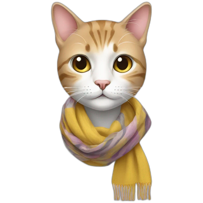 Fashion Cat in fashion scarf emoji