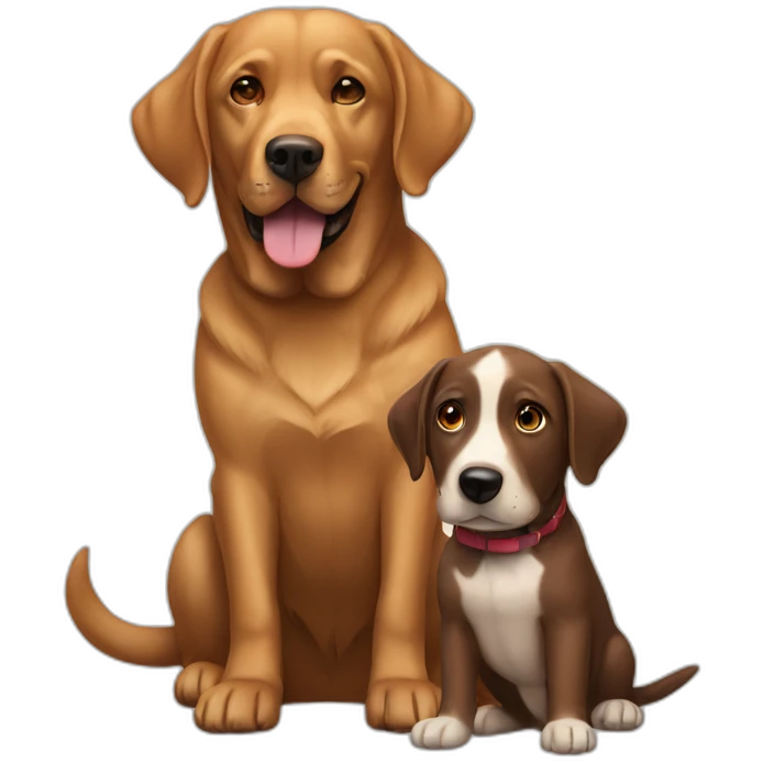 labrador and brown dog emoji