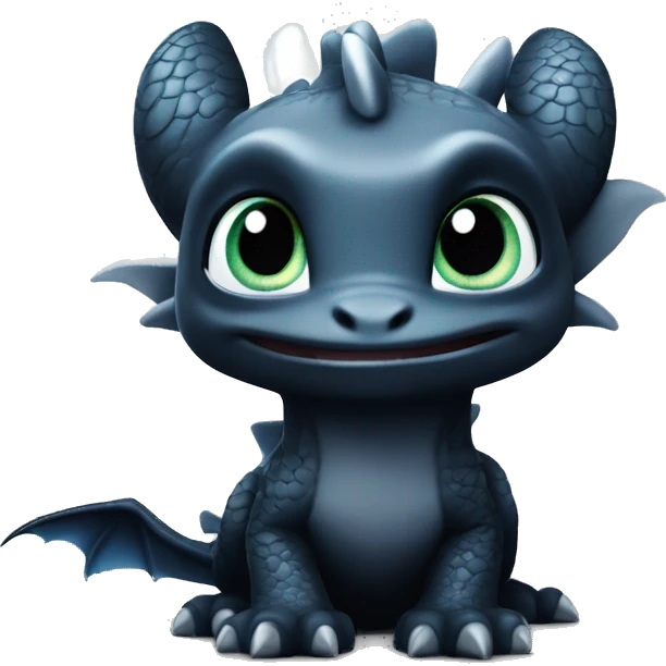 Toothless dragon light fury white with blue eyes  emoji