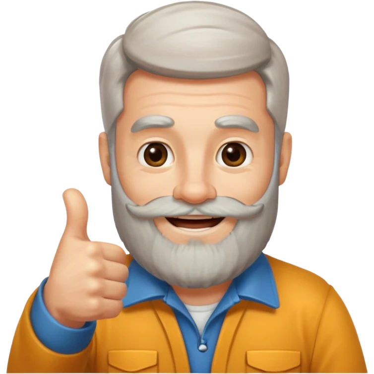happy boomer giving a thumbs up and the boomer should have a beard emoji