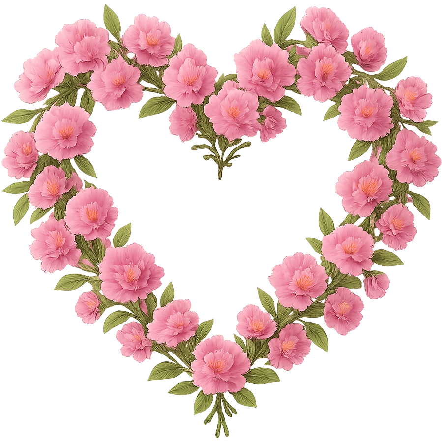 pink heart wreath, remove background emoji