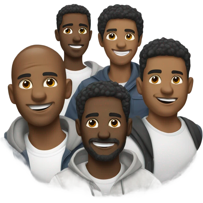 male portrait in outdoor gang emoji