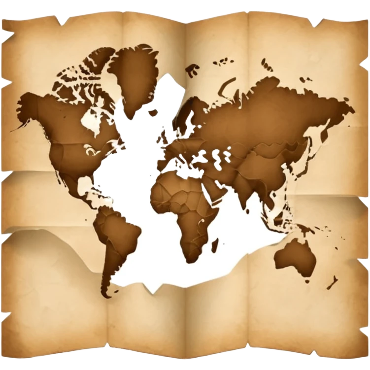 Folded paper map with creases.























 emoji