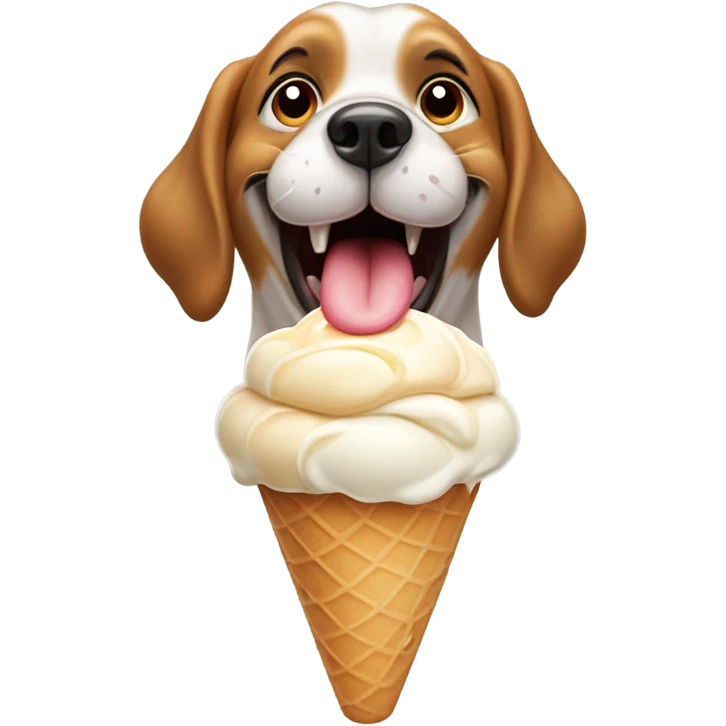 Dog with icecream emoji