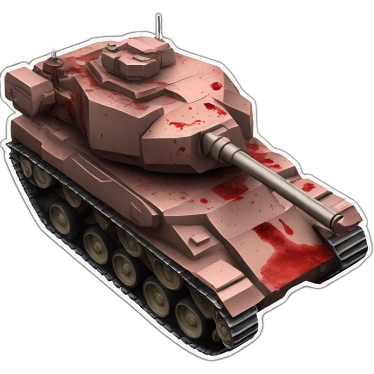 t90 tank made from fresh meat with blood emoji