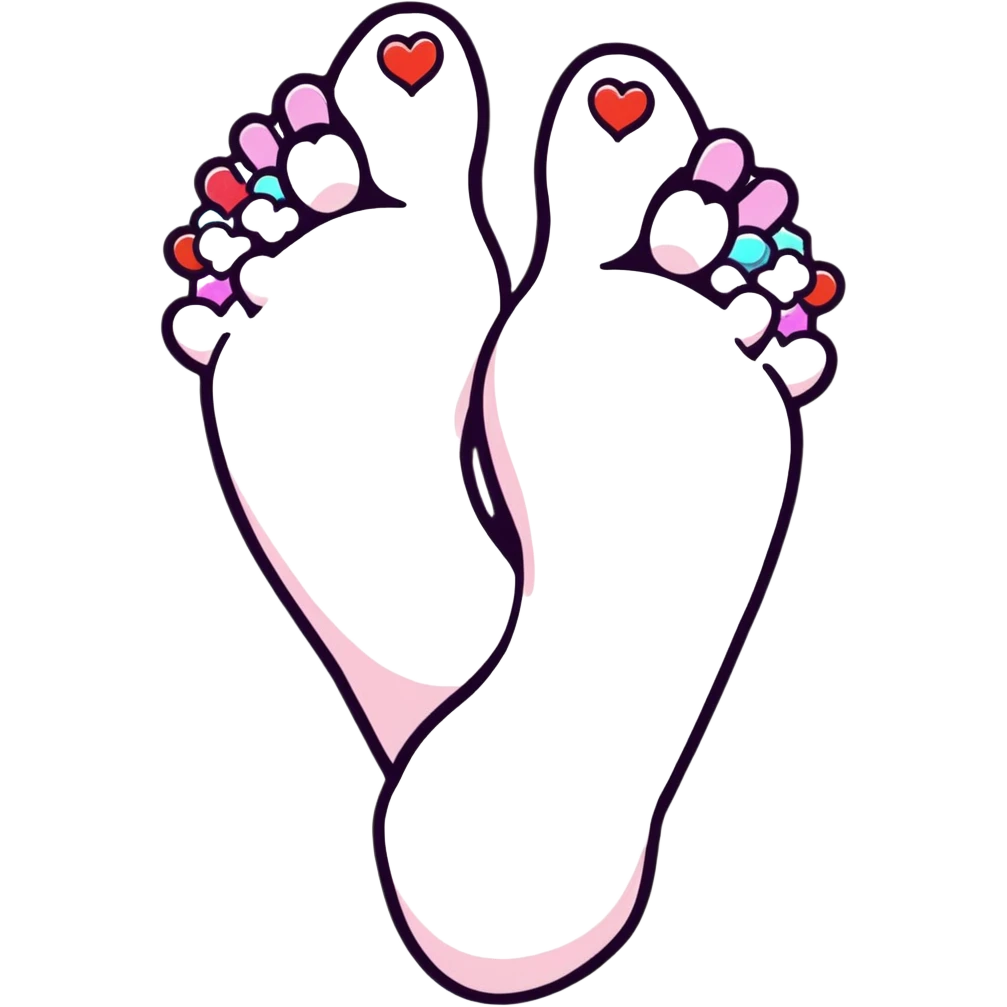 Adorable foot character covered in sugar crystals and sparkly candy decorations emoji