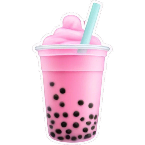 pink bubble tea emoji