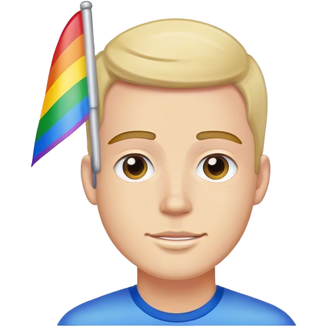 white man with rainbow flag emoji