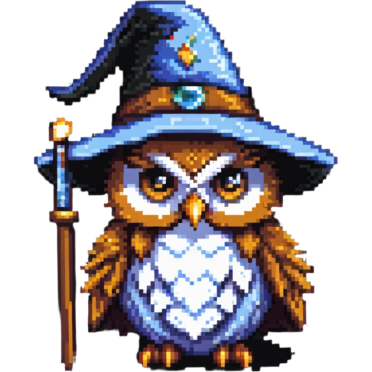 owl with a wizard hat emoji