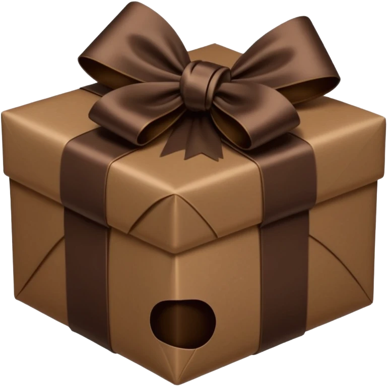 dark brown present with brown bow emoji