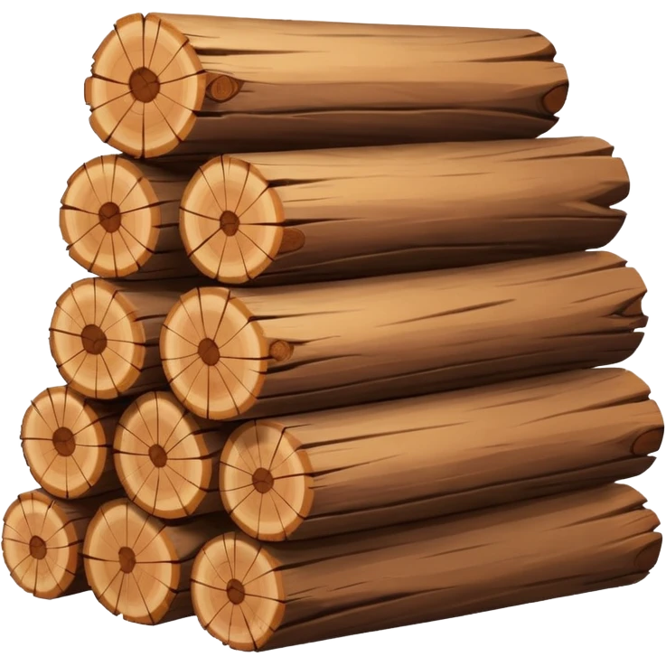 sm pile of wood logs emoji emoji