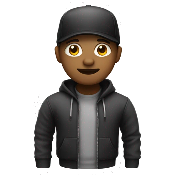 developer with black and white clouthes and black cap emoji