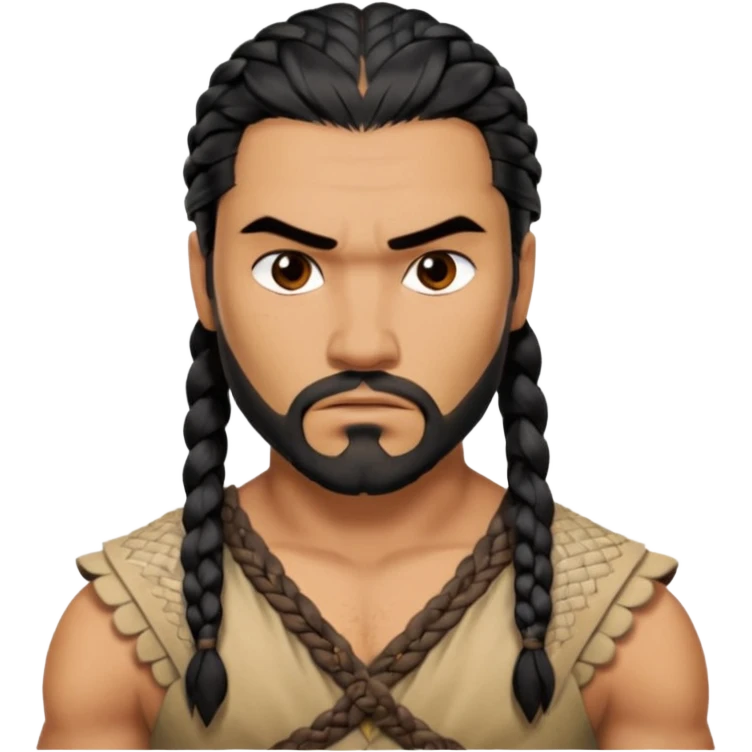Khal Drogo  wihtout crown   from Games of throne character face only front face emoji