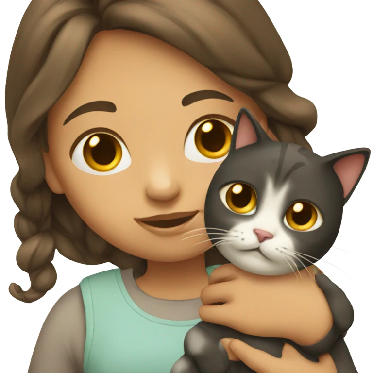 Girl with cat emoji