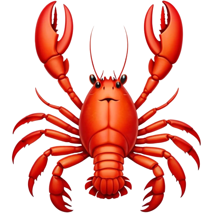 A red lobster with an angry face raises its claws, ready to defend itself in the deep sea! emoji