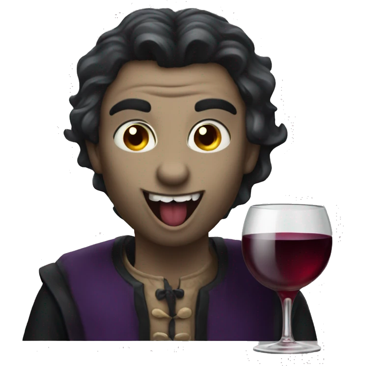 vampie drinking wine emoji