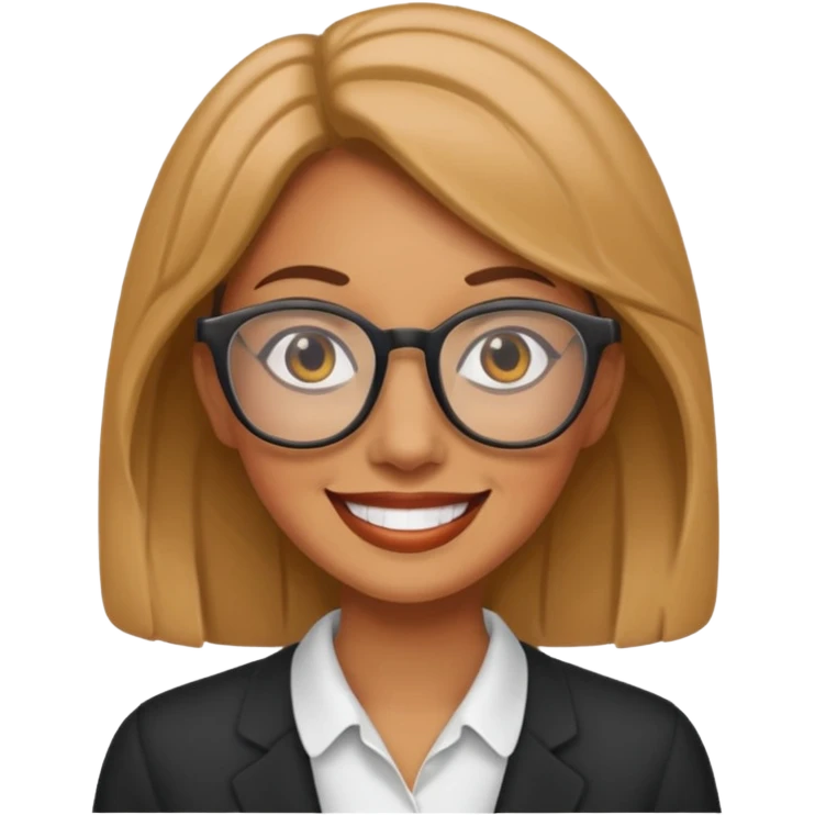 mujer trigueña con lentes emoji