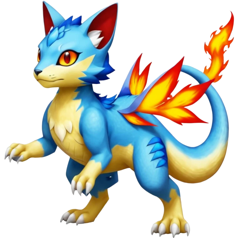 Gabite-Veemon-Digimon-Peppercat-Pokémon-Flamedramon-fusion-animal-hybrid-creature, Full body  emoji