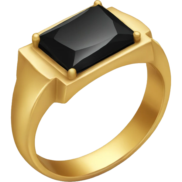 A gold ring with black gem emoji