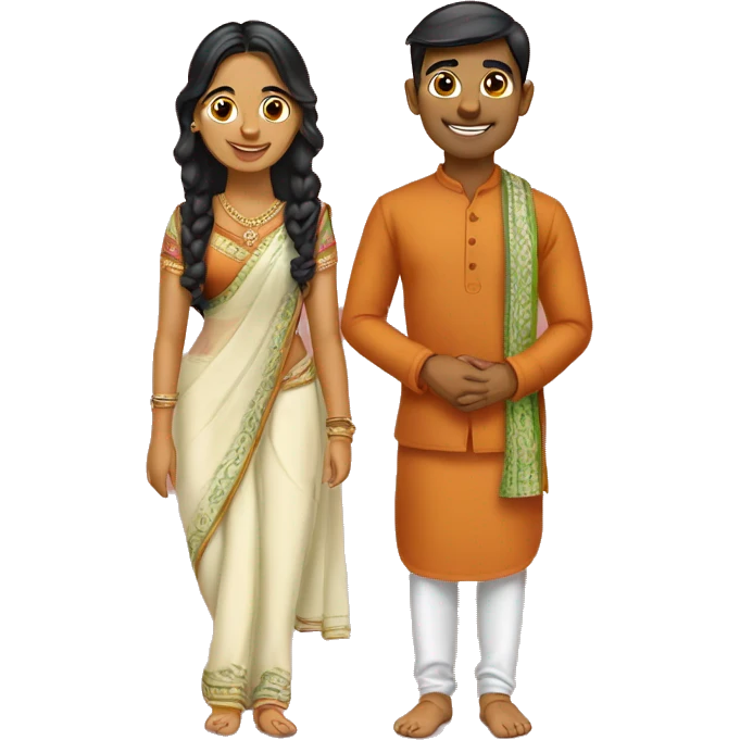 Fair & Young gujarati Indian couples emoji