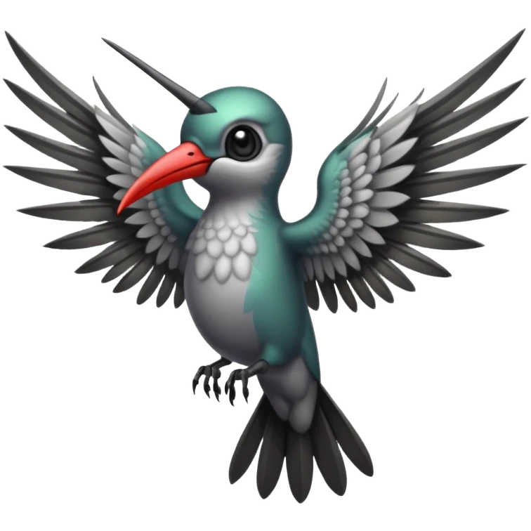 creppy demon like hummingbird with  creppy and very long wings   staring in your soul crepply and deadly  emoji
