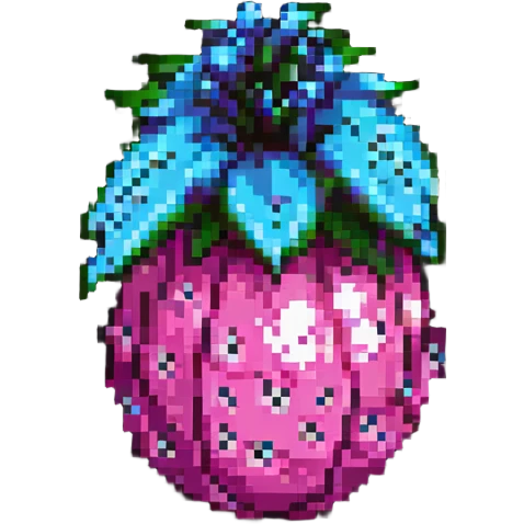 dragon fruit, simple and blocky, retro video game feel emoji