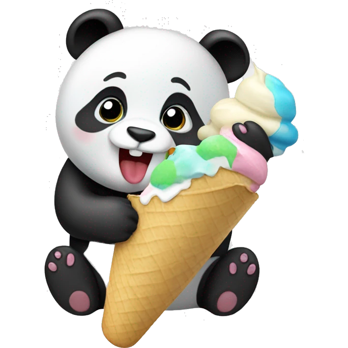 Panda eating ice cream emoji